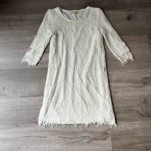 Everleigh Ivory Lace Long Sleeve Dress